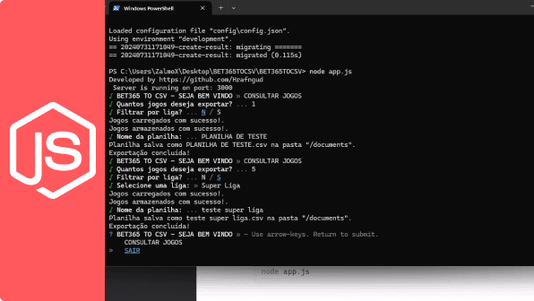 bet365toCSV - A Node.js Terminal App
